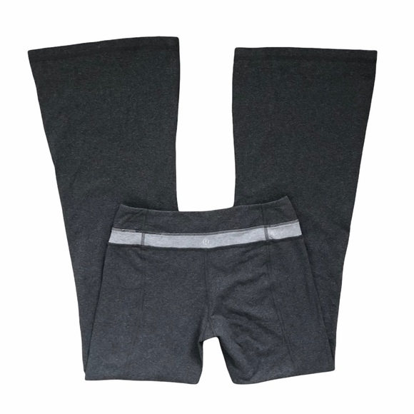 Lululemon Grey Stretchy Lounge Groove Pants Flare Leg Tall Long Women’s Size 6 - Picture 3 of 13